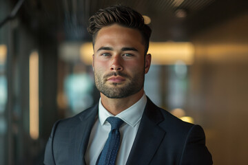 Fototapeta premium Realistic photo of a buiness man.