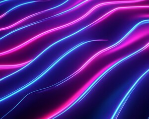 Fototapeta premium Animated neon multicolor lines create a dynamic background in this illustration of line art