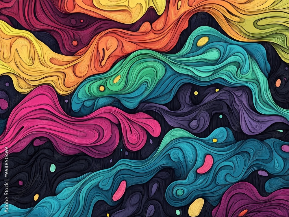 Poster Modern design background with geometric elements displaying a vibrant abstract linear pattern