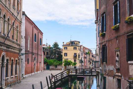 canal and streets in italy, venice