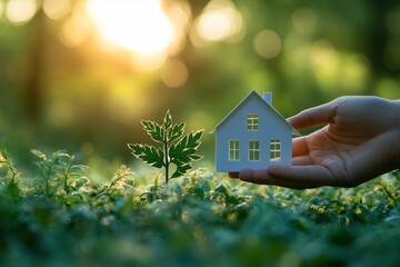 Sustainable Living: A Tiny House and a Growing Plant