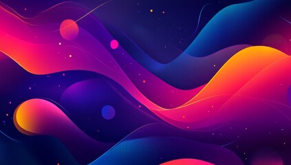 In vibrant neon colors, line art illustration of decorative geometric patterns