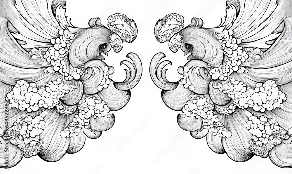Aufkleber an abstract design element illustrated in line art suitable for use as a background or pattern