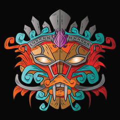 Tribal Traditional Mask Vector Illustration