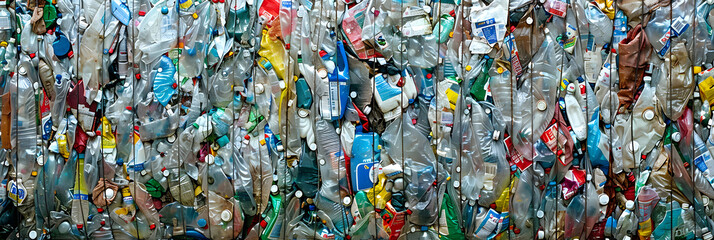 Recycling center. Organized process of turning waste into valuable resources with the help of a colorful background 