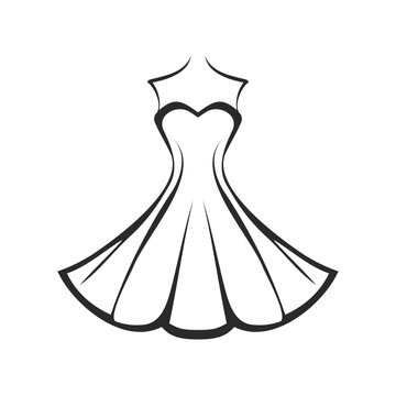 recommend clip art: Stylized dress illustration with flowing lines.