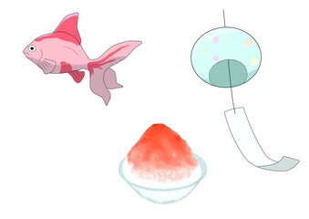 金魚　風鈴　かき氷