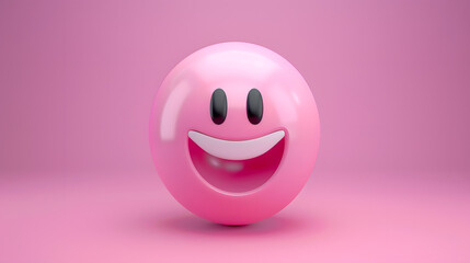 Relieved eyes and mouth emoji expression on pink background