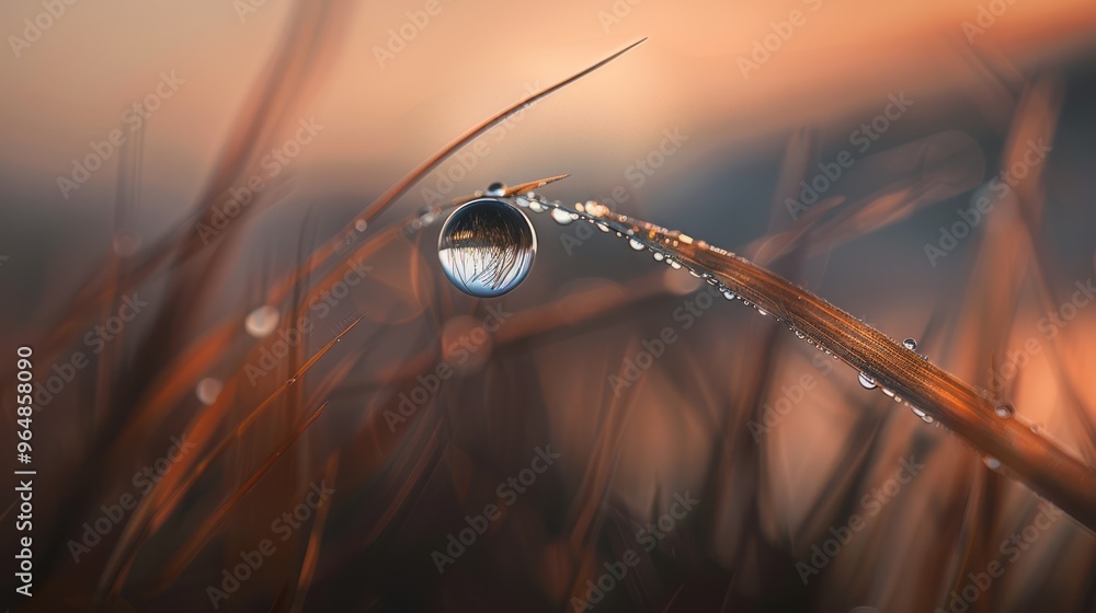 Canvas Prints a single dewdrop on a blade of grass