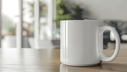 Professional white coffee mug mockup with a pristine finish and clean lines. Ideal for personalized