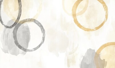 A series of graphic circles in soft ivory and gold are depicted in this line art illustration