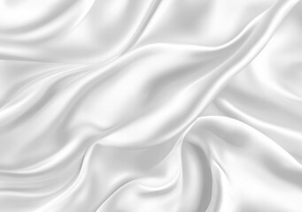 Fototapeta premium A line art illustration of elegant flowing fabric with wavy textures reminiscent of white silk or satin