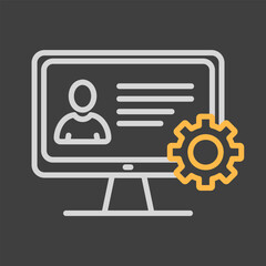 User customize settings on monitor vector icon