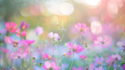 Naklejka premium Cosmos Flowers in a Soft Light