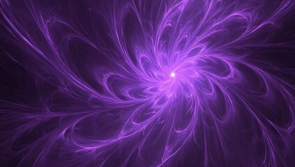 Background with violet outline and glossy elements of a fractal explosion star on a dynamic background