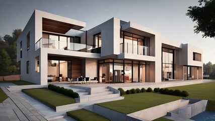 Fototapeta premium modern house with a balcony real estate