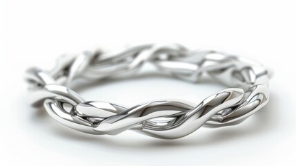 Naklejka premium Fashion silver bracelet isolated on white background --