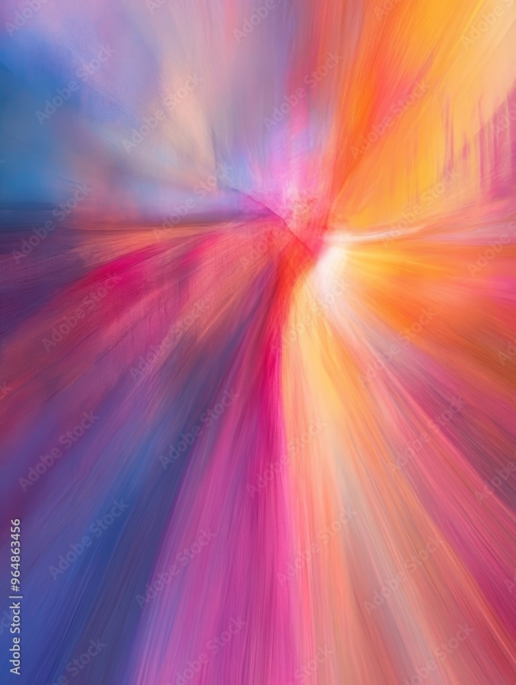 Aufkleber digital illustration of an explosive star design on an abstract multicolored background