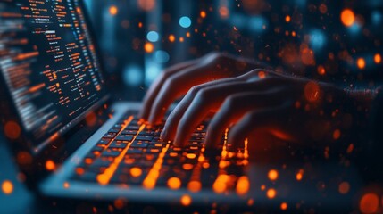 Cyber Crime Awareness with Warning Icon and Futuristic Background