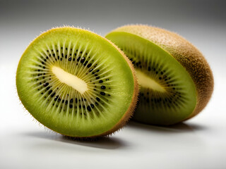 Closeup of the green kiwi fruit