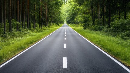 Obraz premium Empty Road through Forest