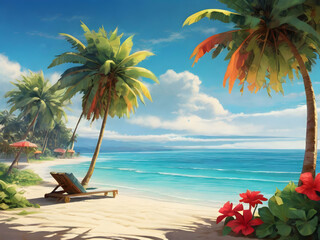 Obraz premium Beautiful view on the tropical beach