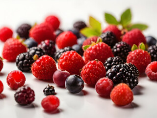 Closeup of the various healthy berries