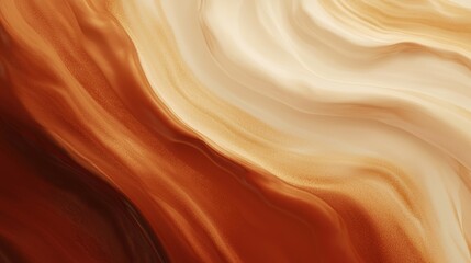 Flowing caramel waves background exudes luxury and sweetness, perfect for elegant projects. Ideal for banners, posters, or digital art with copy space