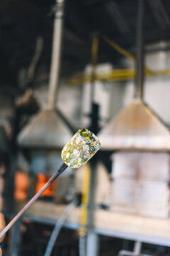 Image of glass being made in Murano, Italy