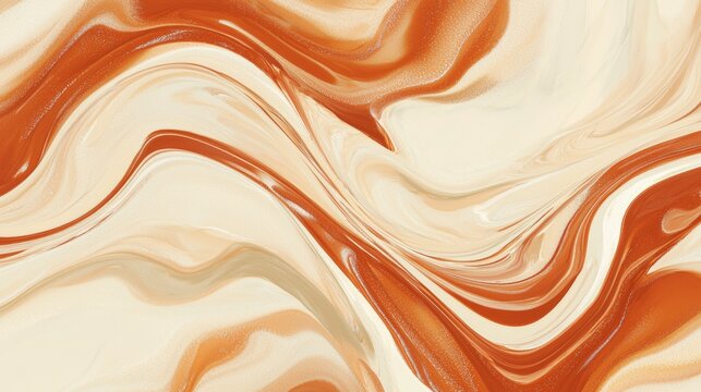 Captivating beige and brown acrylic paint blend into a mesmerizing abstract pattern, exuding dynamism and elegance. Fluid waves create a modern texture, adding luxury to any design project