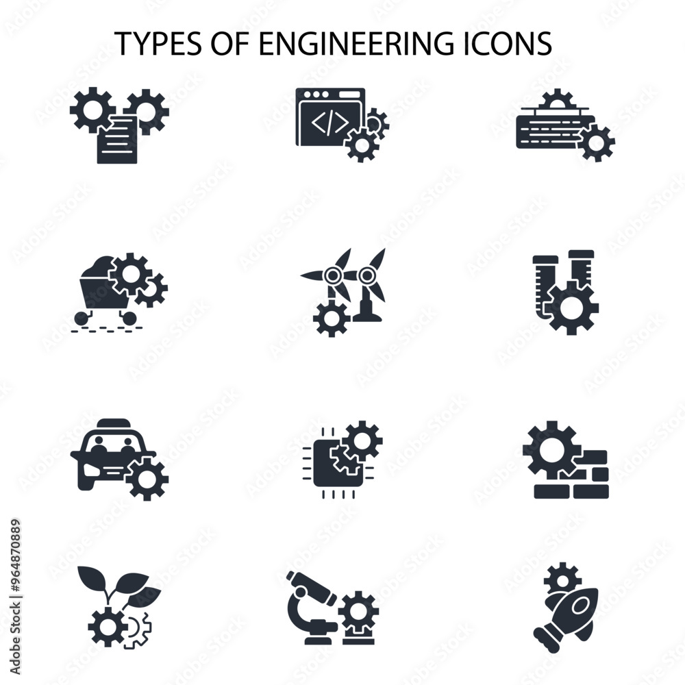 Poster engineering icon set.vector.editable stroke.linear style sign for use web design,logo.symbol illustr