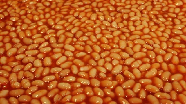 Baked Beans Food Circling Shot
