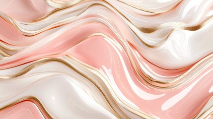 Abstract luxury marble texture with pink and white paint, freely mixing, and golden glitter veins. Perfect for cosmetics, packaging, social media, and branding