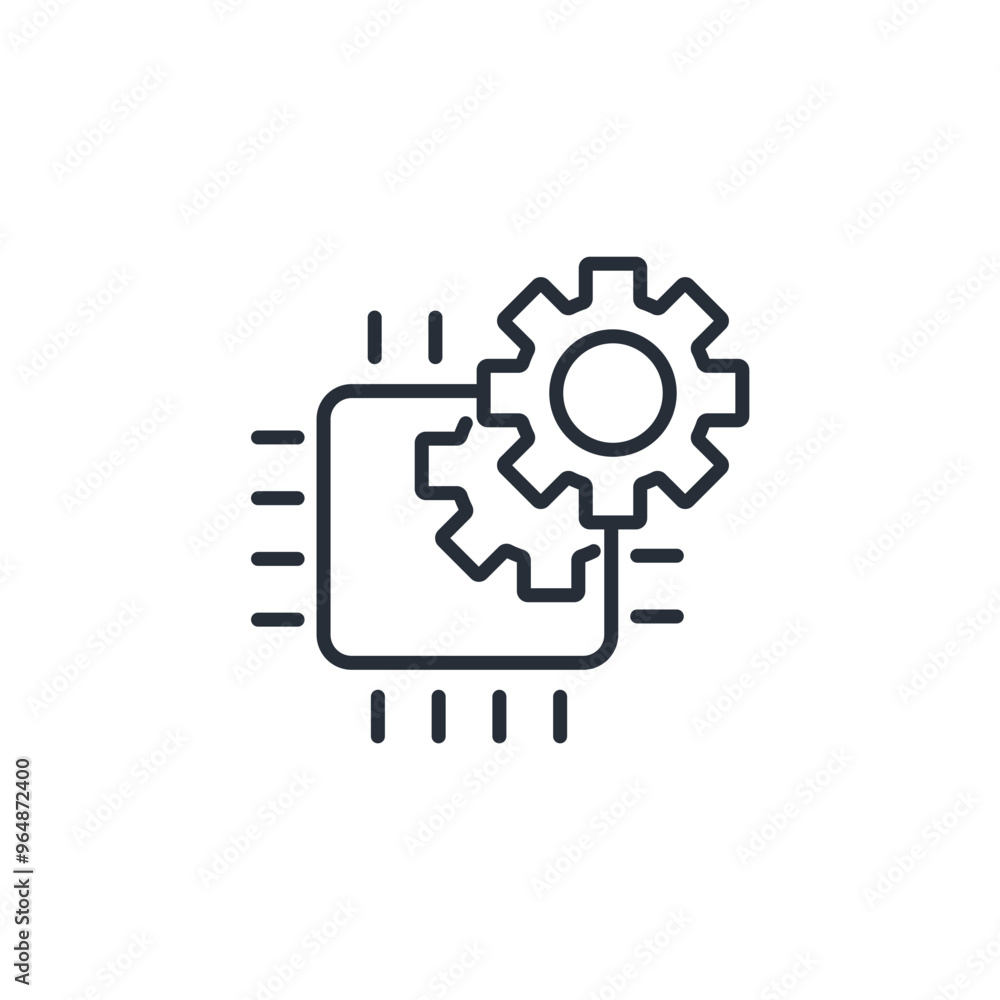 Poster electronic engineering icon. vector.editable stroke.linear style sign for use web design,logo.symbol