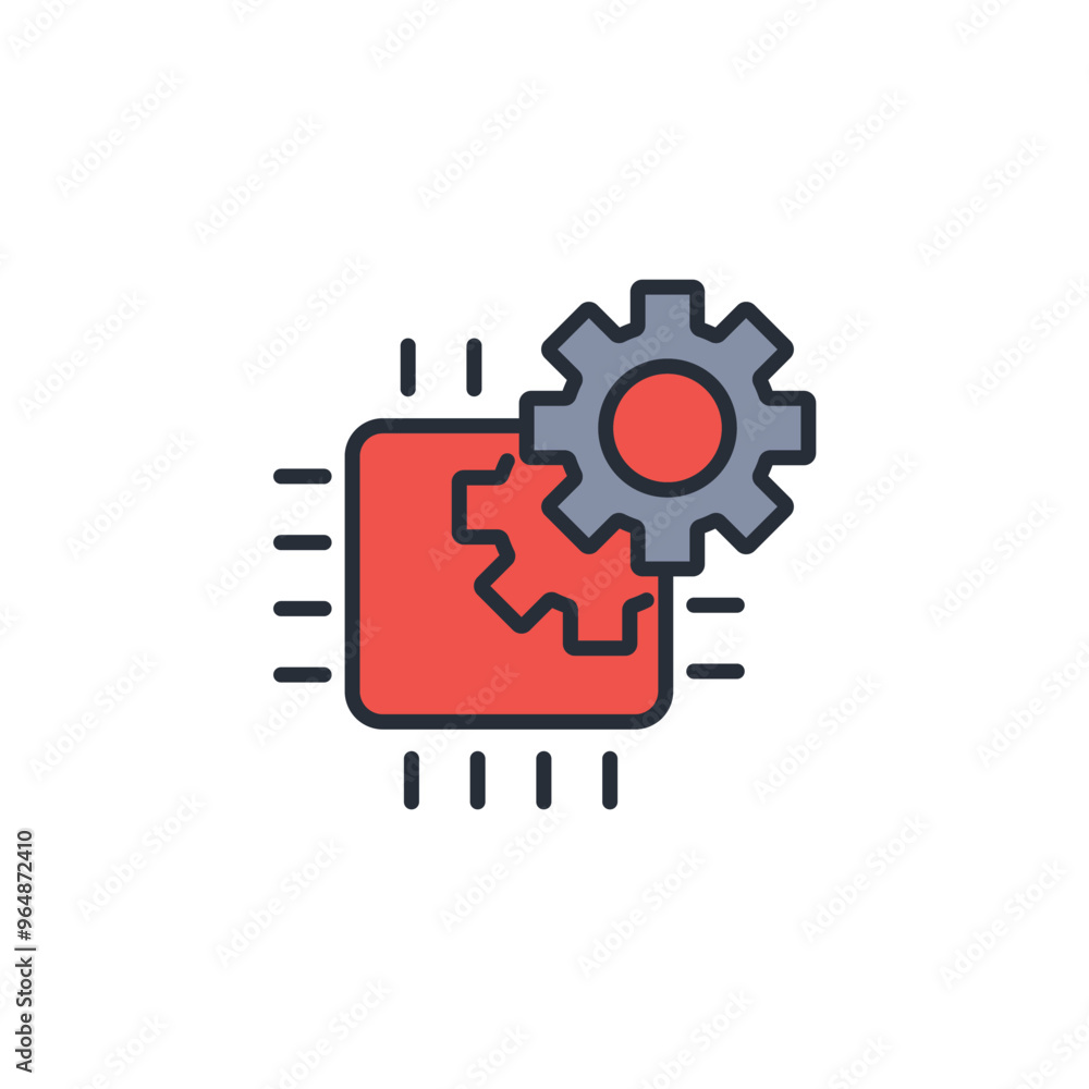 Poster electronic engineering icon. vector.editable stroke.linear style sign for use web design,logo.symbol
