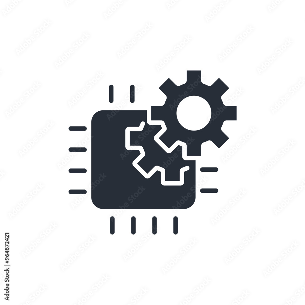 Poster electronic engineering icon. vector.editable stroke.linear style sign for use web design,logo.symbol