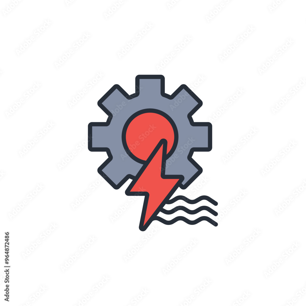Poster electrical engineering icon. vector.editable stroke.linear style sign for use web design,logo.symbol