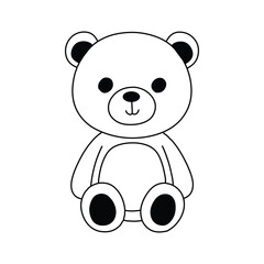 Adorable Single Line silhouette Bear Vector Cute Teddy Toy Designs for Childhood Art png valentine day and Baby Gifts and  Simple Cheerful Cartoon Sketches for Card Games and Mascot Graphics logo type