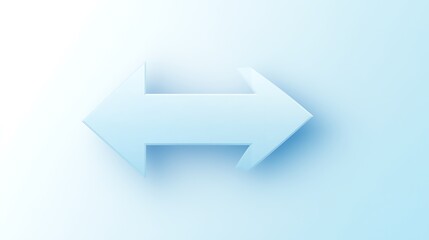 3D double arrow icon pointing left and right on blue background