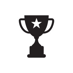 Trophy cup icon silhouette isolated on a white background,Eps 10.