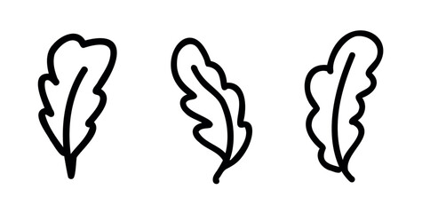 Hand-Drawn Oak Leaf Set in Doodle Style – Simple Vector Botanical Illustration
