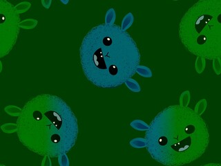 Cartoon monsters seamless pattern for wrapping paper and fabrics and linens
