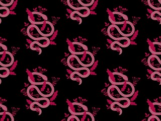 Cartoon animals seamless snake pattern for wrapping and kids new 2025 year