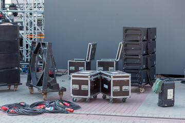 Stage equipment before the concert.