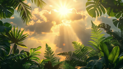 palm trees in the sun sky sunset