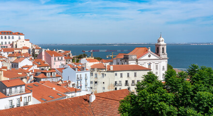 Obraz premium Lison, Portugal Skyline with Ocean View