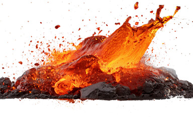 lava splash on white background