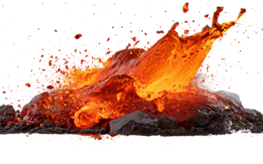 lava splash on white background