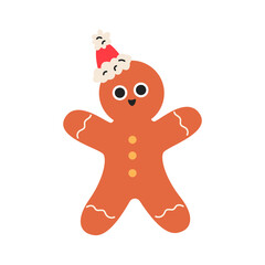 Holiday gingerbread man cookie