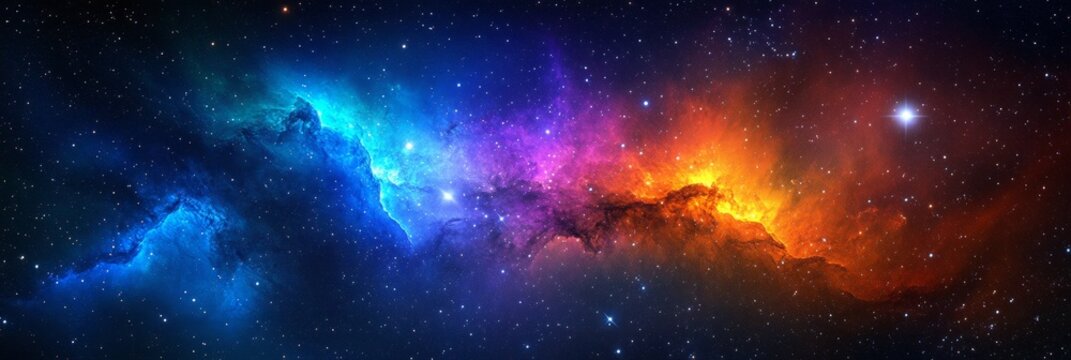 A vibrant night sky where the constellation stands out, its stars forming a dynamic pattern with a backdrop of bright nebulae and distant galaxies